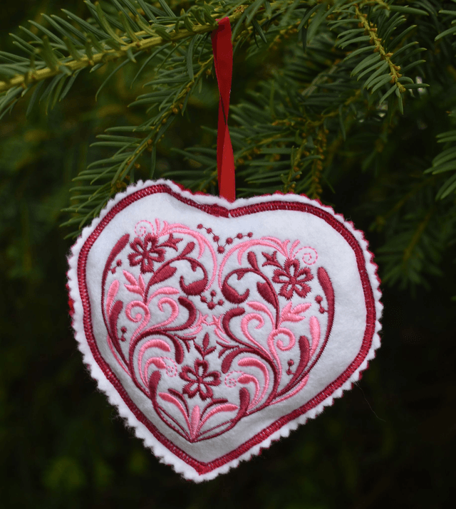 Embroidered Heart Decoration